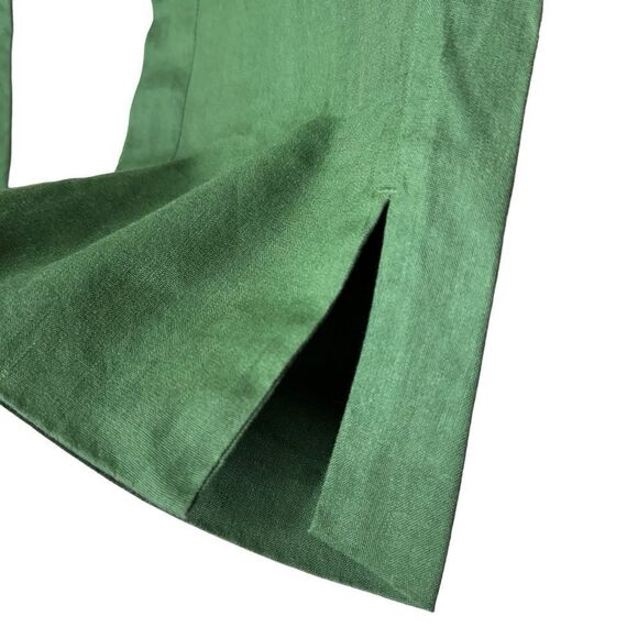 J.Jill Stretch Linen Trouser Pull On Flat Front Split Hem in Moss Olive M - Picture 6 of 9